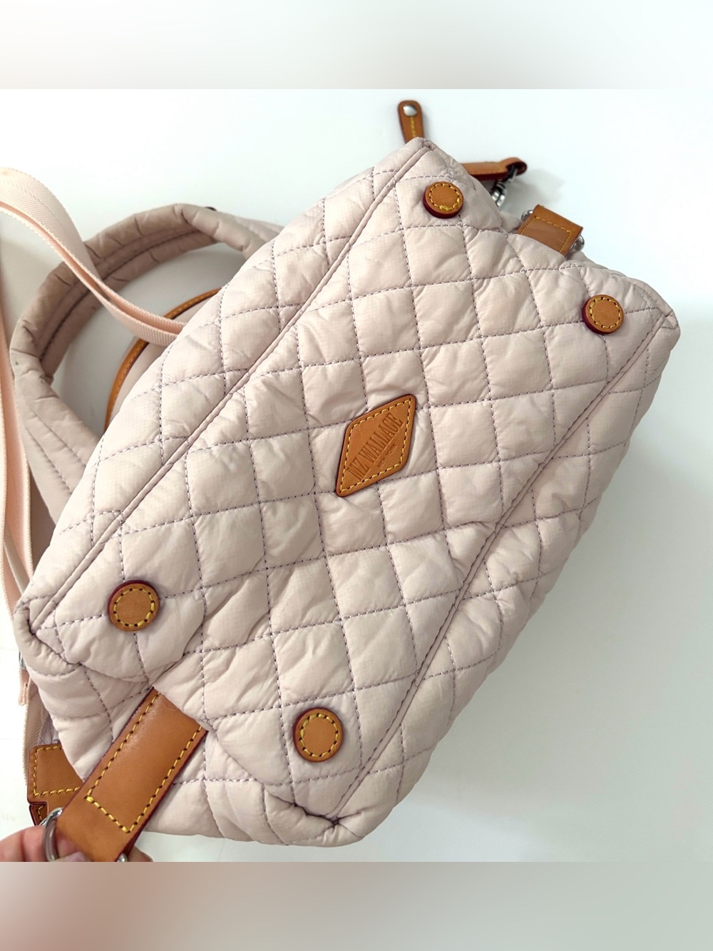 MZ Wallace Small Sutton Deluxe Tote Bag Crossbody Pale Pink - Picture 11 of 14